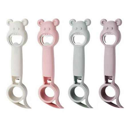 

Cute Bear Shape Purpose 4 In 1 Beer Drink Cap Opener Bottle Can Opener Cap Screw Can Fish Cap Opener