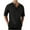 Black, variant on Miqool Mens 3/4 Sleeve Button up Shirt Collarless Golf Shirts Casual Gym Workout Athletic T Shirts Solid Basic Summer Tops