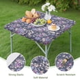 thumbnail image 4 of Square Tablecloth with Elastic Edges 34 * 34 Inch Pioneer Waterproof Purple Rose Gray Image Table Cover Washable Indoor and Outdoor for Party Kitchen Dinner Banquet Patio Picnic, 4 of 6