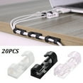 thumbnail image 2 of 20Pcs Long Lasting Cable Clips, Desktop Cord Holder Hider, Charging Cable Drop Organizer Management System for TV PC Laptop Home Office ABS Clips Office Cable Manager, 2 of 8