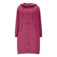 thumbnail image 4 of Women's Hoodies & Sweatshirts Casual Autumn and Winter Long Sweatshirt Jacket with Zipper Full Sleeve Hooded Design, 4 of 4