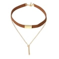 thumbnail image 5 of Collar de astas de terciopelo con cadena colgante de borlas dobles de cuero coreano, 5 of 5