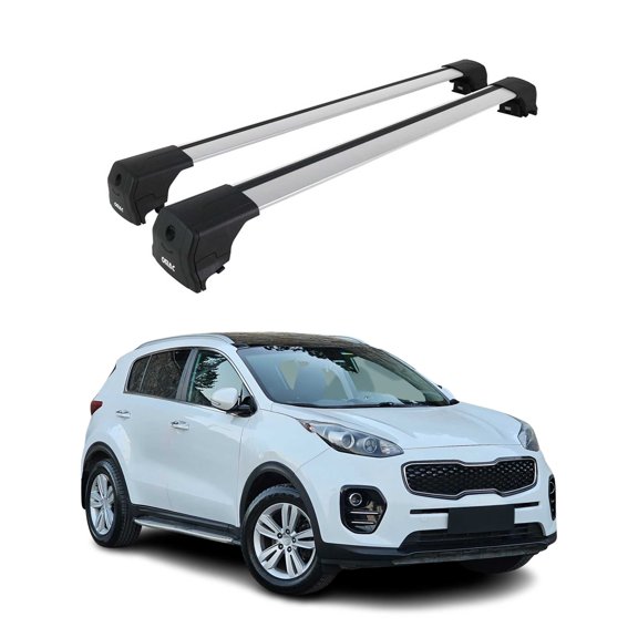Alu Roof Racks Cross Bars Luggage Carrier for Kia Sportage 2017-2022 Gray 2Pcs