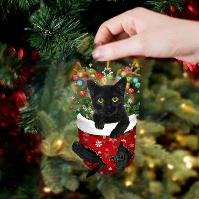 BKER Christmas Acrylic Christmas Stockings For Cats Decorations Christmas Tree Decorations Crafts Hanging Decorations