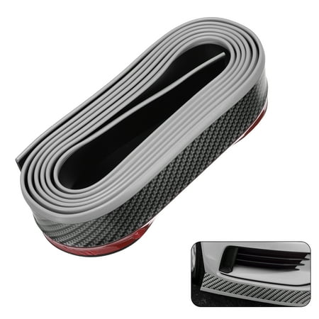 Uxcell Car Front Lip 8.2ft/2.5m Rubber Car Front Bumper Lip Guard Strip Anti-Collision Car Skirt Protector Universal Automotive Exterior Accessories for Truck Carbon Fiber Black Silver