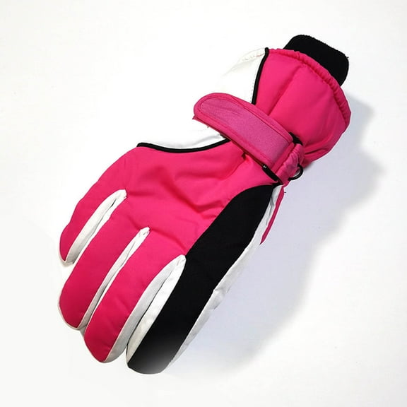 Dyfzdhu Woman Winter Outdoor Wind Proof Glove Ski Riding Warm Mountain Climbing Outdoor Mitten Pink