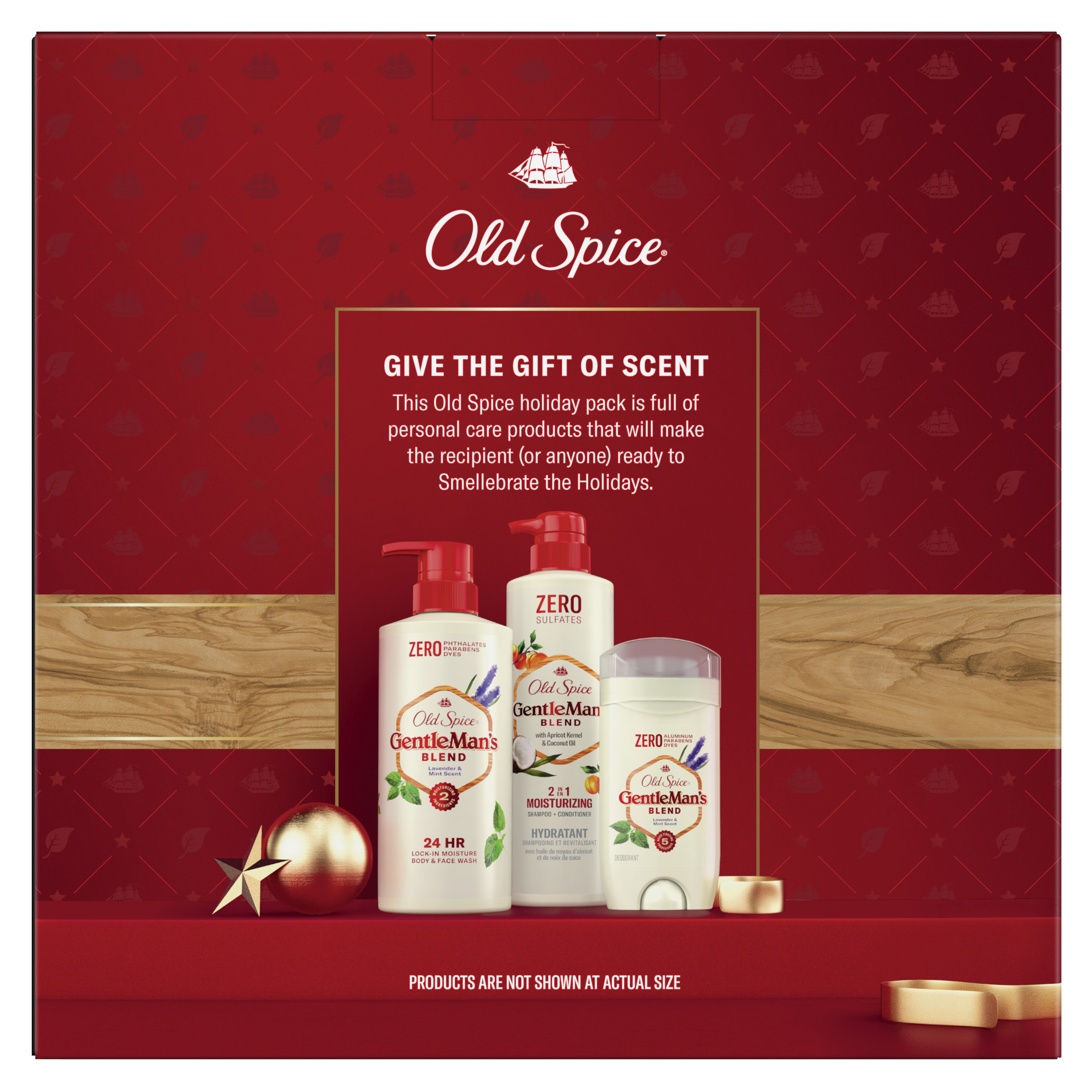 ($30 Value) Old Spice Gentleman's Blend Holiday Pack includes Deodorant, Bodywash, and 2-in-1 Shampoo & Conditioner