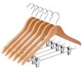 thumbnail image 1 of Perchas de madera Ulimart con clips ajustables, paquete de 12, 1 of 7