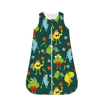 

Cauagu Sport Monster for Infant Wearable Blanket Unisex Girl Boy Swaddle Transition Sack - Newborn Essentials Sleep Clothes-Medium