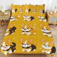 thumbnail image 6 of 3 Pcs Soft Bedding Set, Includes 1 Duvet Cover with Zipper And 2 Pillow,Shams Cartoon Cute Dog Queen(90"×90"), 6 of 8
