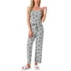 thumbnail image 2 of Conjunto de pijama de mujer de tres piezas: top de tirantes, pantalones largos y cárdigan de manga larga en gris y marrón con lazo, talla XS, 2 of 5