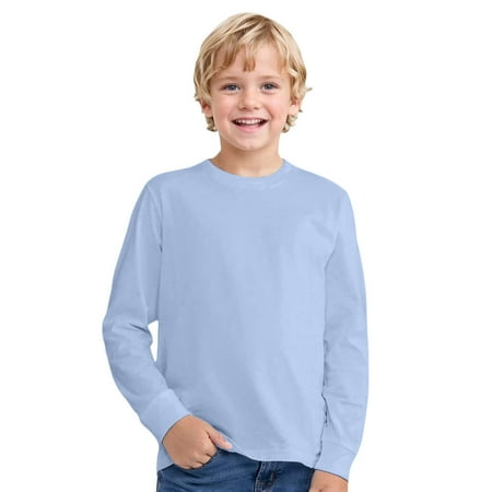 

Toddler Cotton Long Sleeve Basic Tee Shirt LIGHT BLUE 3T