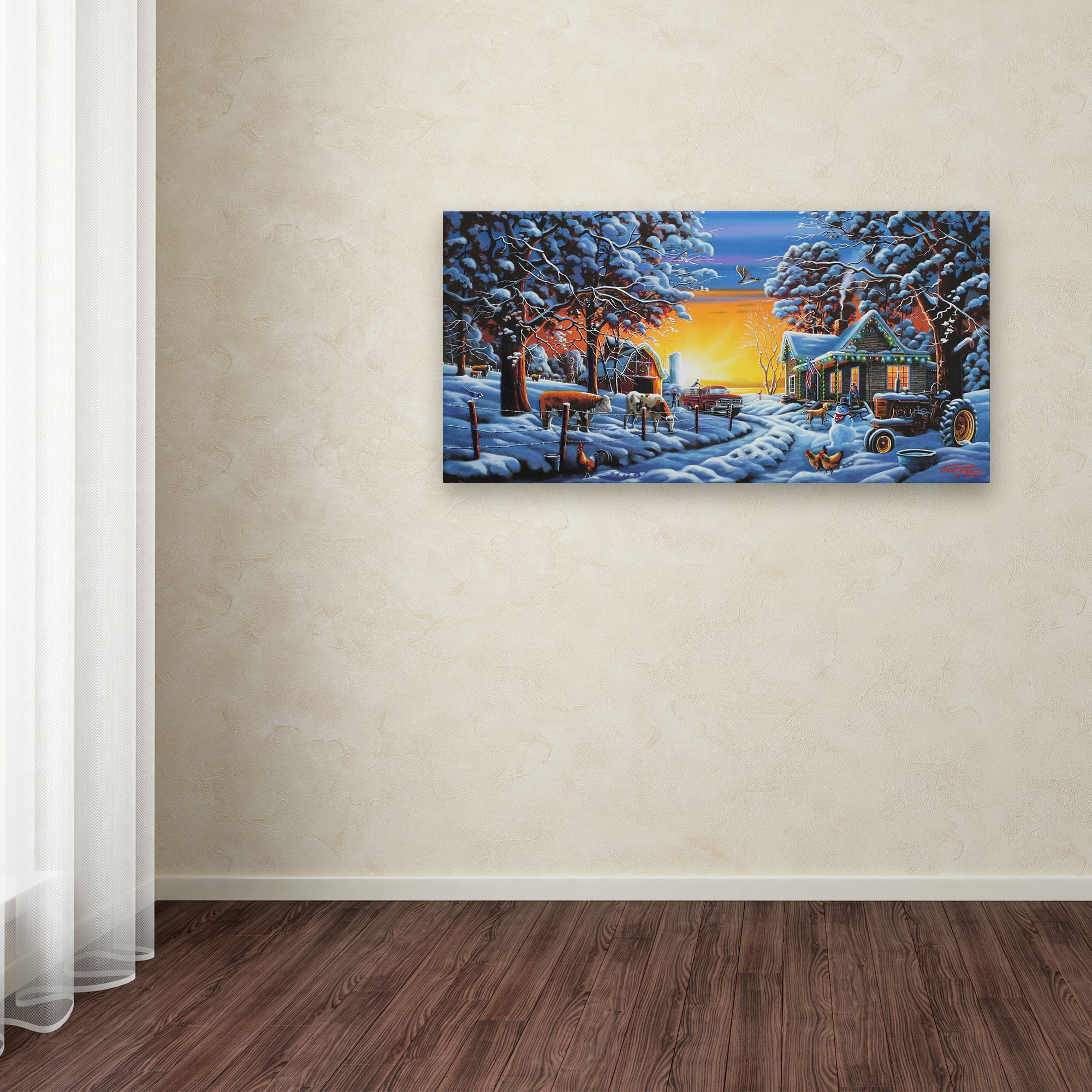 Trademark Fine Art 'Country Christmas' Canvas Art by Geno Peoples