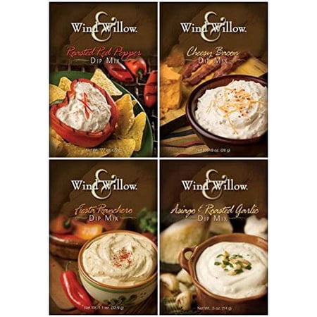 Wind & Willow Dip Mixes: Cheesy Bacon, Roasted Red Pepper, Asagio and Roasted Garlic, and Fiesta Ranchero