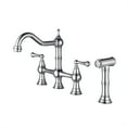 thumbnail image 5 of Cfowner Brass Bridge Kitchen Faucet, Kitchen Sink Faucet with Pull-Out Side Spray, Chrome, 5 of 7
