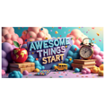 thumbnail image 3 of Colorful School Themed Banner with Apple Books Globe School Bus Awesome Things Start Here Text Party Decorations Backdrop for Classroom Celebrations School Events Photo Props Kids Parties, 3 of 4