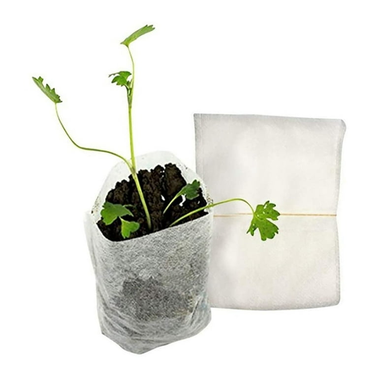 400 Pcs Seeding Bags Small Plant Grow Bags Non-Woven Seedling Raising Pots  Gardening Supply for Home Garden 