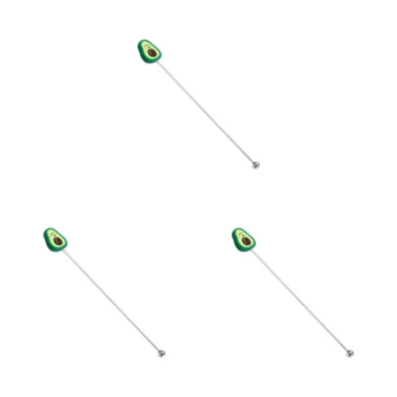 Billuyoard Agitador Swizzle Mixing Stick Beber Varilla agitadora Mezclador Silicona Fruit Head Bar Herramienta Accesorios Fiesta Aguacate Type1 NO1