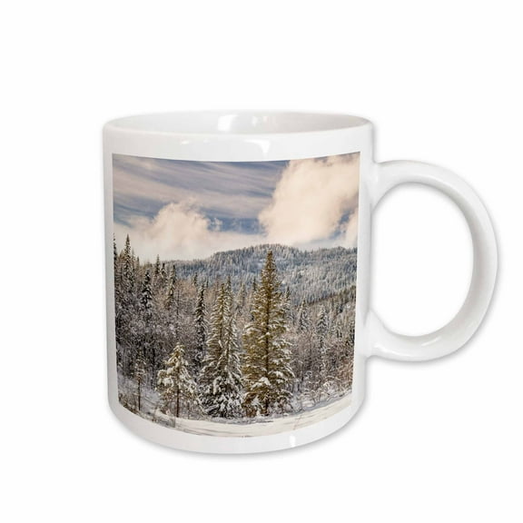 3drose, Winter Mountain Scene, Montana, 11oz Mug