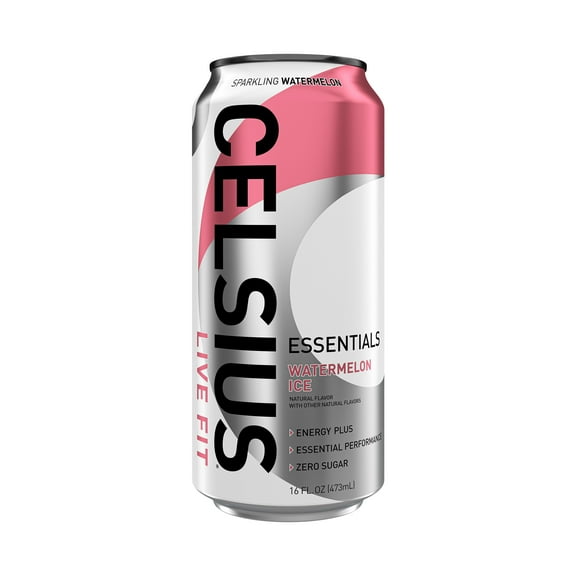 CELSIUS ESSENTIALS, Sparkling Watermelon Ice, Performance Energy Drink 16 fl oz Single Can