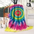 thumbnail image 2 of Colorful Rainbow Tie Dye Spiral Pattern Blanket,Comfortable Soft Flannel Throw Blanket,All Season,Warm Lightweight Blankets for Sofa Bed Couch Living Room Chair,40"x50", 2 of 4