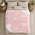 thumbnail image 5 of Pink Sleeping Moons with Clouds and Stars, Dreamy Nursery Style for Kids, Gentle Bedtime Motif and Baby Shower Gift, Cozy Flannel Blanket for Nursery and Bedroom, Home Decor, 5 of 9