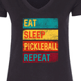 thumbnail image 4 of Inktastic Eat Sleep Pickleball Repeat Women's V-Neck T-Shirt, 4 of 5