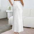 thumbnail image 6 of BUIGTTKLOP Women's Satin Midi Skirt Elastic High Waisted A Line Spring Summer Flowy Silk Long Skirts for Women, 6 of 6