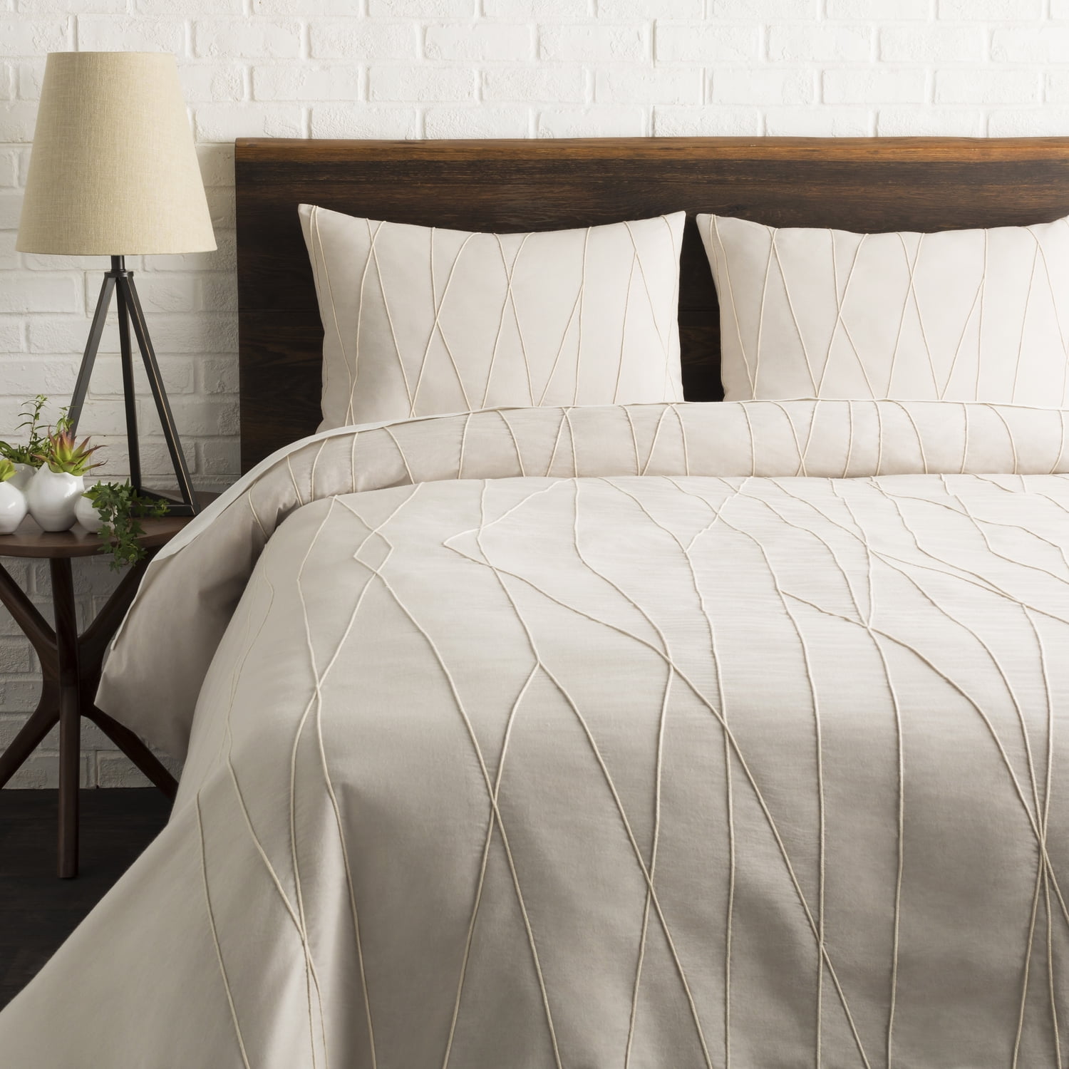 Surya Texture Cotton Grey And Off-White Duvet And Covers ...