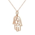 thumbnail image 2 of Rachel Koen 18K Rose Gold Diamond Hamsa Ladies Pendant 0.47Cttw, 2 of 5