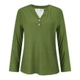 thumbnail image 6 of Holzkary Henley Long Sleeve Shirts for Women, Lightweight Long Sleeve Tops for Women Loose Fit Basic Pullover with Button Long Sleeve Tops 2025 Autumn Womens Neck T Shirts Shirts Uk Blackish Green L, 6 of 9