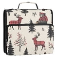 thumbnail image 5 of FORMRS Zipper Binder with Shoulder Strap 2-inch Ring 500 Sheet Capacity File Bag, Beige Christmas Plaid, 5 of 5