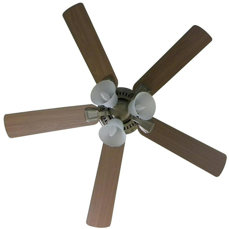 Hampton Bay Campbell 52 In Led Indoor Brushed Nickel Ceiling Fan With Light Kit And Remote Control Com