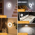 thumbnail image 3 of AzzmaAii Luces LED T&aacute;ctil Redonda Autom&aacute;tico 6PCS Luz Nocturna Mini L&aacute;mpara Iluminaci&oacute;n Segura Noche USB Recargable Luz Armario Luce Blanco Inal&aacute;, 3 of 7