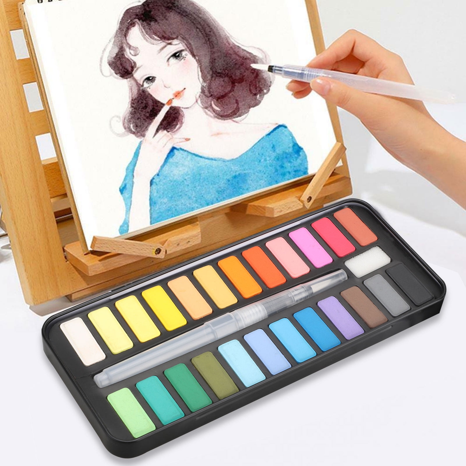 24 50 Assorted Watercolor Paints Set Perfect Pan With Water Brusheixing Palette For Beginners And Artists Journal Sketching Painting Coloring Drawing Art Supplies Com - Watercolor Paint Set With Brush