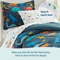 thumbnail image 6 of Wildkin Kids 100% Cotton Sheet Set for Boys and Girls - Twin (Jurassic Dinosaurs Blue), 6 of 7