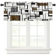thumbnail image 2 of Geometric Blocks Modern Art Brown Curtain Home Decoration Living Room Short Curtains Window Treatments For Kitchen Bedroom, 2 of 6