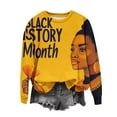 thumbnail image 2 of Blmnix Pullover Womens Graphic Sweatshirts Graphic Yellow Sweatshirt Outerwear Winter Clothing for Women Crew Neck Long Sleeve Tops, 2 of 5