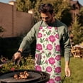 thumbnail image 4 of Pioneer Flower Floral Print Pattern Cotton Linen Apron with Pockets, Waterproof Adjustable, 33x27 Inch for Kitchen, Gardening, BBQ, Salon, 4 of 6
