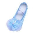 thumbnail image 2 of Quealent Enchanting Butterfly Ballet Shoes for Girls Ballerina Flats for Kids Dance - Soft Satin, Split Sole Sky Blue for Size 7, 2 of 4