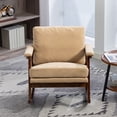 thumbnail image 3 of Paproos Rocking Chair, Paproos Velvet Upholstered Rocker Chair, Glider Rocker Accent Chair with Cushion, Rocking Chair for Nursery, Armchair Reading Chair for Living Room Bedroom, Khaki, 3 of 6