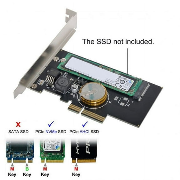 FVH PCI-E 3.0 x4 to M.2 NGFF M Key SSD Nvme Card Adapter PCI Express with Power Failure Protection 4.0F Super Capacitor