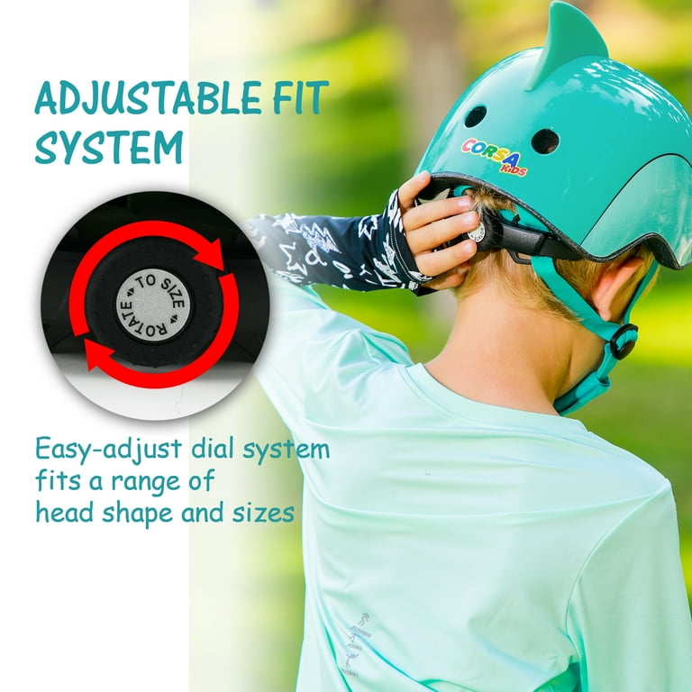 Kids Toddler Shark Bicycle Helmet Adjustable Outdoor Multi Sports Bike Helmet for Children Boys Girls Blue Medium