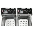 Zokop 12L 5000W Electric Countertop Deep Fryer with Basket Stainless Steel Double Tank Electric