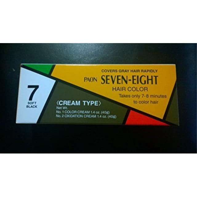 paon seven-eight hair color [ only 7-8 minutes to color hair ] #7 soft  black < cream type > 