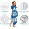 thumbnail image 7 of Blue White Tie Dye Spiral Pattern Hooded Bath Towel，60"x35" for Ages 3 To 12 Kids, Quick Dry Lightweight Soft Microfiber Hood Beach Towel Cover Up for Kids, 7 of 7