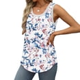 thumbnail image 4 of ZQUUVOU Women's Tank Tops Printed Floral Solid Color Sleeveless Crew Neck Cotton Casual Tee(A-Multicolor,XL), 4 of 7