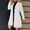 White, variant on Winter Trench Coat Women White Fleece Single Breasted Pea Coat Thicken Long Sleeve Warm Stand Collar Loose Fit Jackets Women