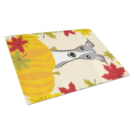

Caroline s Treasures Italian Greyhound Thanksgiving Glass Cutting Board Large