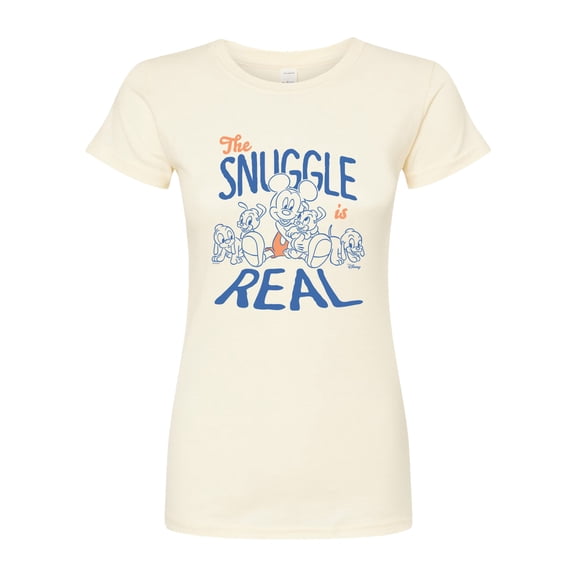 Disney - Mickey Mouse - The Snuggle Is Real - Juniors Fitted Graphic T-Shirt